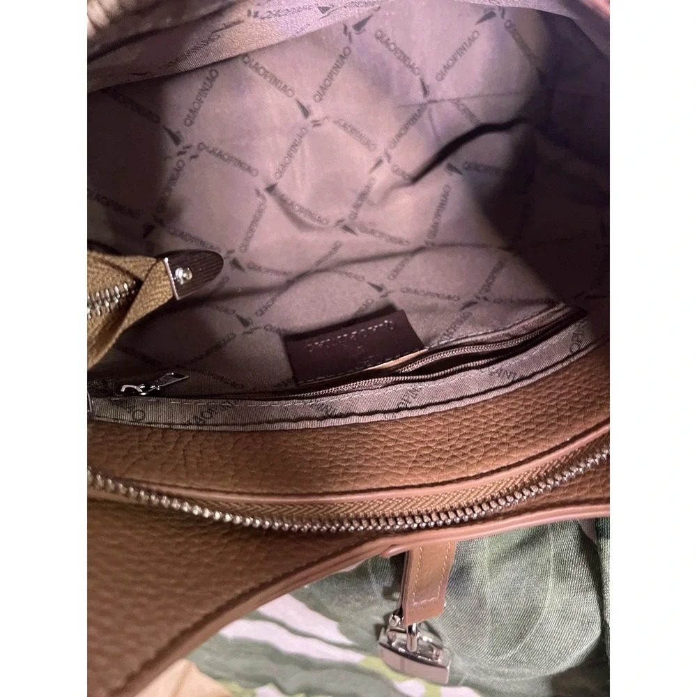 Hobo Bag Purse Brown Pebbled‎ Leather Inside Pockets Locket